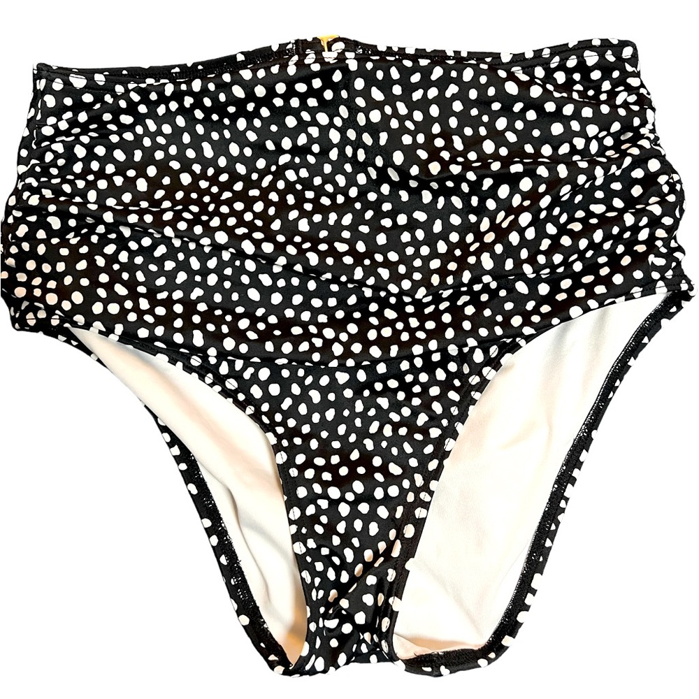 Small Victoria’s Secret Black White Polka Dot Classic High Waist Bikini Bottoms